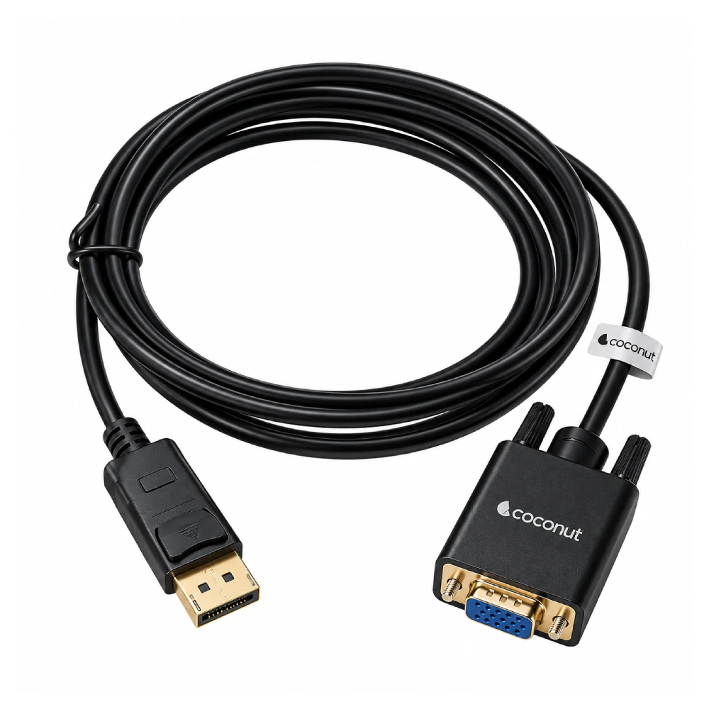 Coconut Display Port To VGA Converter Cable 1.8m (DP to VGA) view 2